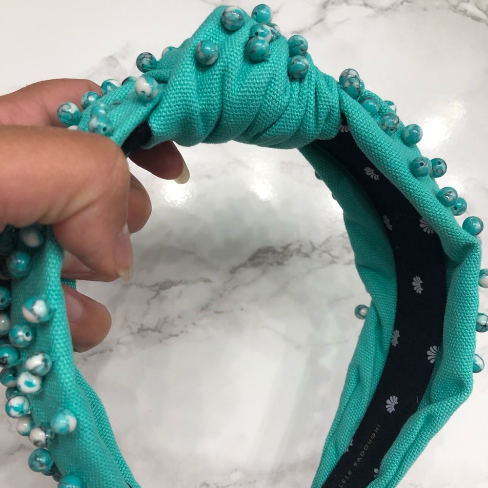 Pistachio beaded Lele Sadoughi Headband